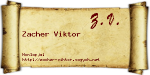 Zacher Viktor névjegykártya